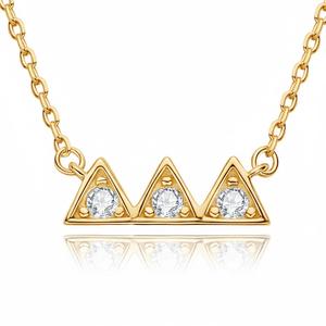 Collar con Colgante de Tres Diamantes Moissanite, Diseño Delicado y Popular, Cadena de Plata de Ley 925, para Mujer - Product Image 5