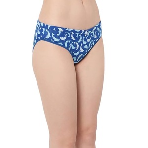 El mejor precio de fábrica, bragas de algodón con estampado personalizado para mujer, bragas de punto AOP azul sólido para mujer de estilo diario de Bangladesh - Product Image 3
