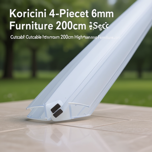 Set di 4 Guarnizioni Trasparenti Koricini da 6mm per Porte Doccia, 200cm di Altezza, Tagliabili, per Mobili da Bagno - Product Image 3