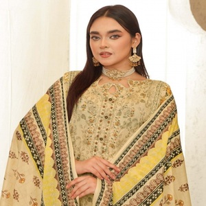 Robe pakistanaise pour femmes Salwar Kameez costumes modernes en coton trois pièces broderie vêtements indiens filles conçus par BIN HAMEED - Product Image 4