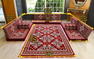 Canapé arabe en forme de U - 1 ensemble de 13 pièces - Ce qui est inclus dans le prix : Housses + Éponge - Product Image 2