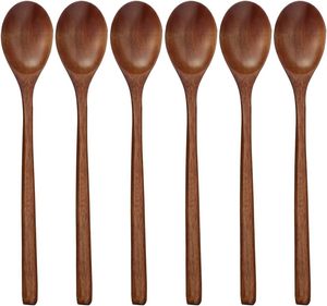 <b>Wooden</b> Spoons manufacturer 6 Pieces Wood Soup Spoons Mixing Stirring Long Handle Style <b>Kitchen</b> <b>Utensil</b> - Product Image 2