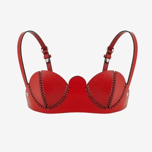 Ropa Deportiva, Sujetador Deportivo para Mujer con Estampado Único, Fabricado en Fábrica, Sujetador Deportivo para Mujer, Estilo Armadura Medieval de Cuero, Color Marrón - Product Image 4