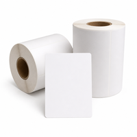 Étiquettes d'expédition personnalisées en taille et forme, résistantes à l'eau et aux UV, thermiques directes - Rouleaux adhésifs blancs sensibles