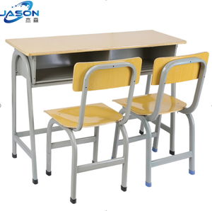 Mesa y silla de aula de primaria de madera, muebles escolares, asientos dobles ajustables en altura, juego de escritorio y silla para estudiantes para la escuela - Product Image 1