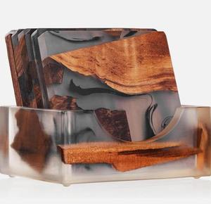Posavasos de Madera y Resina Hechos a Medida para Proteger la Superficie de su Mesa u Otros Artículos Similares, con un Aspecto Elegante y Premium, Juego de 4 - Product Image 5