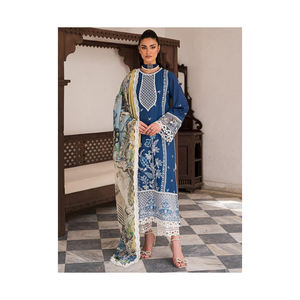 Vestido bordado hecho a mano de 3 piezas de algodón Salwar Kameez, nuevo estilo, ropa de fiesta paquistaní para mujer, trajes informales - Product Image 2