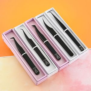 Pinzas para Extensión de Pestañas con Punta de Fibra 3D, Rectas y Curvas, Herramienta para Recoger Pestañas en Abanico, para Profesionales de la Estética - Product Image 2