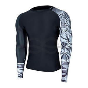 Maillot de bain à manches longues Rash Guard UPF 50 + Compression Protection UV Séchage rapide Léger Anti-frottement Performance Top pour homme - Product Image 6