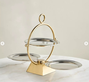 Gold and Silver Trays <b>Tier</b> <b>Stands</b> And Bowls For Home Decorative Counters And Table Tops for Salad and Fruit Bowl Factory - Product Image 4