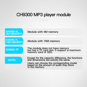 Mô-đun Máy nghe nhạc MP3 CH9300-FL-4M với 4Mb USB có thể tải xuống 10 IO điều khiển cổng nối tiếp cho các sản phẩm âm thanh tự làm - Product Image 2