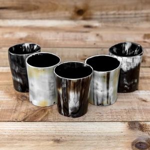 ROYAL NATURAL CRAFT Set 3 verres à liqueur sculptés à la main Style animal véritable style corne à boire artisanat naturel médiéval personnalisé - Product Image 6