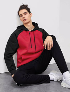 Vente en gros de sweats à capuche surdimensionnés pour hommes, 100% coton, bicolores, à séchage rapide, logo personnalisé, OEM, streetwear - Product Image 4