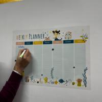 Tableau blanc électrostatique effaçable à sec StaticPaper 2024, planificateur hebdomadaire durable, modèle-23, surface pliable facilement nettoyable, Post-It