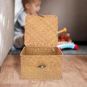 Natural Woven Seagrass Box Handmade Storage Box Eco-Friendly Natural Home and Home Decor Wholesale from Vietnam - Product Image 3
