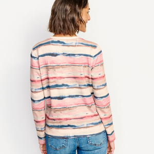 Sudadera de mezcla de algodón transpirable para mujer con estampado gráfico con capucha y hombros caídos-para looks en capas - Product Image 2