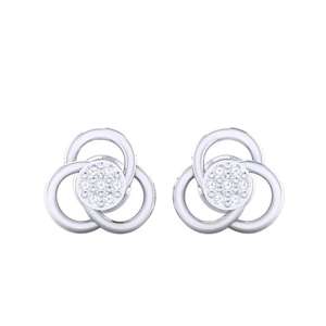 Pendientes de Oro Certificados con Racimo de Diamantes Reales de Lujo, 0.07ct de Quilates Totales, 14 Diamantes, Oro de 14Kt/18Kt - Product Image 3