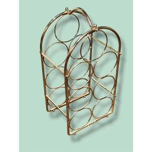 Casier à vin 7 bouteilles en laiton vintage direct d'usine, décor de bar du milieu du siècle - Product Image 1