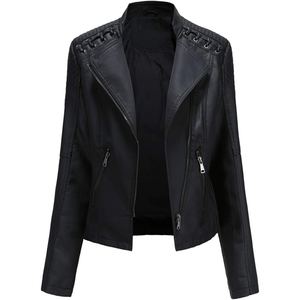 Veste en cuir d'agneau véritable pour femme avec doublure en fourrure naturelle, manteau en peau de mouton confortable pour l'hiver, sur mesure - Product Image 4