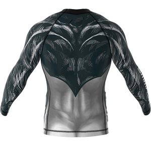 Ventes en gros de rashguards pour hommes XXL, impression sublimée personnalisée, respirant, manches longues, spandex pour la salle de sport, fabriqué en polyester 220g - Product Image 4