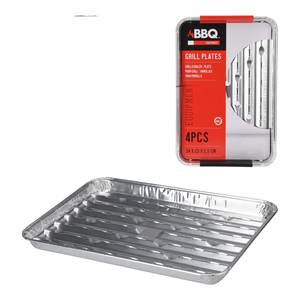 Plateau de barbecue en aluminium 5 pièces pour barbecue, argenté DV5300230, 34x23x2,5 cm, accessoires pour barbecue - Product Image 1