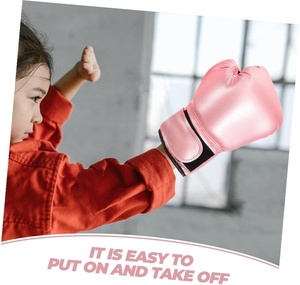Pink PU Full Finger Boxing <b>Gloves</b> <b>Moisture</b> Wicking Adjustable Wrist Strap Lightweight for Closure-Unisex Adult <b>Gloves</b> - Product Image 6