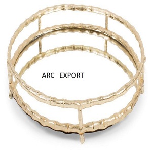 ให้บริการคริสตัลสไตล์โลหะสีทองการออกแบบใหม่สไตล์แวร์ขายส่งออกแบบใหม่ที่ให้บริการถาด - Product Image 5