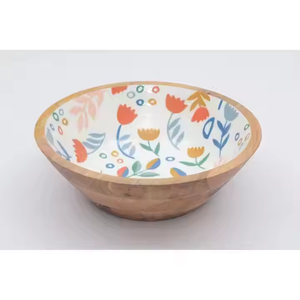 Nouveau Style bols à fruits faits à la main en bois émail décalcomanie bol de service maison vaisselle accessoires de Table bols de service de fruits en bois - Product Image 6