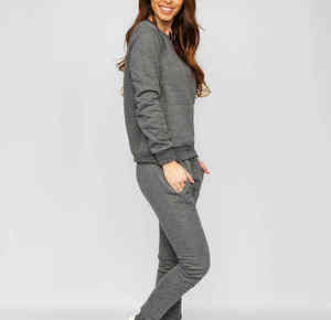 100% coton à la mode dernières femmes survêtement hiver poids lourd survêtements goutte épaule personnalisée grande taille survêtement - Product Image 2