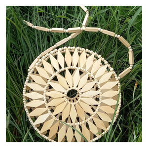 Bolso de cesta de bambú de gran capacidad, natural, elegante, artesanía tejida a mano, perfecto para mercados de fin de semana, Picnics, viajes con estilo - Product Image 5