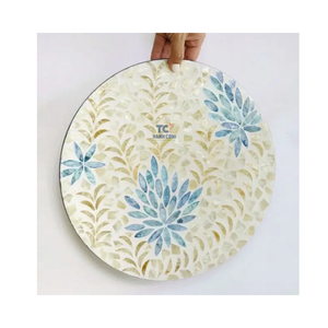 Best Seller Modern Design Mother of Pearl round Placemat Serving Tray for Tableware Restaurant Kitchenware Made in Vietnam - Product Image 2