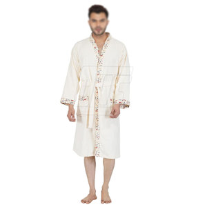 Custom Embroidered Men Bathrobes Cotton <b>Terry</b> Cloth Robe For Hotel Spa Use <b>Bulk</b> Wholesale Men Bathrobes - Product Image 3