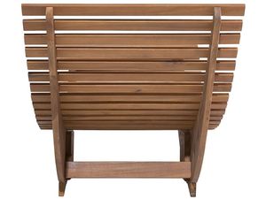 Chaise longue d'extérieur moderne Claudia en bois massif avec coussin taupe et finition marron pour meubles de maison, hôtel ou villa - Product Image 5