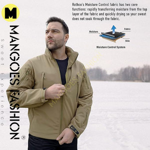 แจ็คเก็ตยุทธวิธีเปลือกนิ่มของผู้ชายสำหรับฤดูหนาวเสื้อเกราะพร้อมคอตั้งและลายพรางกันน้ำปลอกโพลีเอสเตอร์ - Product Image 6