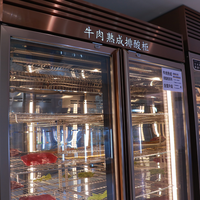Armoire de maturation de viande à LED avec ventilateur de refroidissement, contrôle numérique double température pour la maturation à sec des steaks, idéale pour cuisine/restaurant en climat frais
