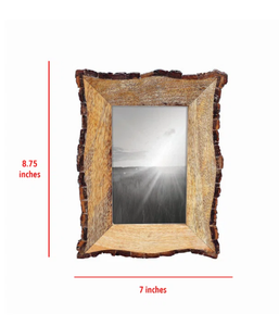 Fabriqué à la main en bois massif créatif écologique Photo écorce de bois naturel bordures latérales lisse poli à la main plusieurs nuances terreuses - Product Image 5