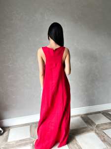 Designer haut de gamme simple élégant respirant lin coton romantique lin longue longueur sans manches enveloppement et style japonais OEM - Product Image 4