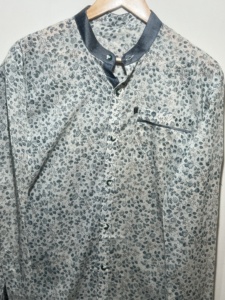 Camisa Casual de Algodón con Estampado a Mano para Hombre, Elegante y Atractiva |   Colección de Camisas Florales de Manga Larga 100% Algodón - Product Image 4