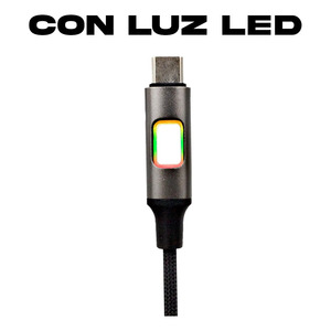 Cle USB <b>Type</b>-<b>C</b> <b>Fast</b> <b>Charging</b> Data Transfer 1m LED Light - Assorted Colors - Product Image 4