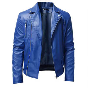 High Quality PU Leather <b>Jackets</b> Men Spring Autumn Solid Stand Collar Customized Good Quality Fashionable Men <b>Jacket</b> - Product Image 4