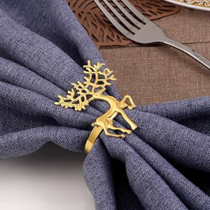 Nouveau Design attrayant Bismillah ronds de serviette ensemble de 4 décoration de Table islamique porte-serviettes or métal rond de serviette et support - Product Image 4
