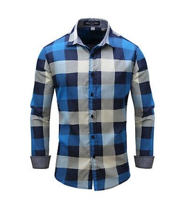 Chemise à carreaux en twill 100% coton pour homme, décontractée, respirante et durable, à manches longues, col boutonné, pour le printemps, vente en promotion - Product Image 6