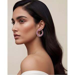 Boucles d'oreilles en diamant rose Mirage - Product Image 2