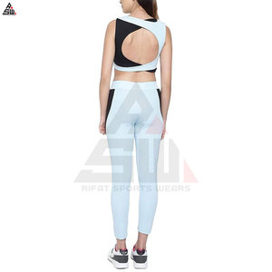 Meilleures ventes de vêtements de yoga pour femmes grande taille, ensemble 2 pièces, séchage rapide, respirant, élasthanne/polyester, haute qualité, prix bas - Product Image 2