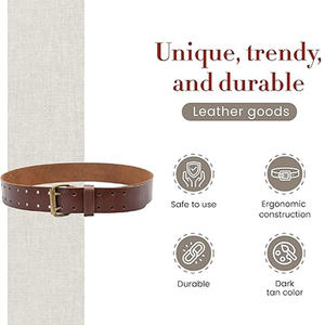 Cinturón de Cuero Utilitario de Doble Hebilla con Diseño Personalizado, Servicio OEM, Último Diseño, Logotipo Personalizado, Transpirable, de Cuero Genuino - Product Image 5