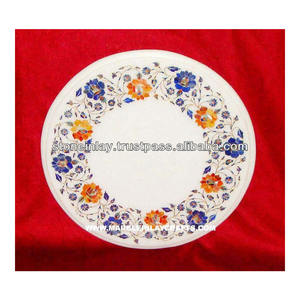 สีขาวหินอ่อนฝังกาแฟตารางด้านบน - Product Image 1