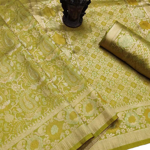 Meilleure vente Couleur élégante Taux de gros Dernier concepteur pur doux Kanjivaram Tissu Soie Saree contemporain - Product Image 1
