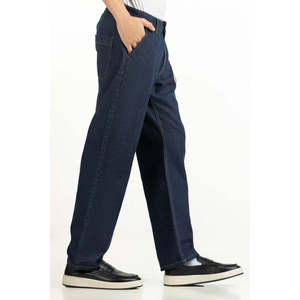 กางเกงยีนส์เดนิมลายดอกไม้สไตล์วินเทจ Relax Fit ผ้าฝ้าย 100% ซักแบบ Stonewashed ทรงขากว้าง สำหรับฤดูหนาว ผลิตด้วยวิธีการถักทอแบบนิตติ้ง - Product Image 5