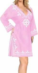 Femmes élégant Boho broderie robe à manches longues a-ligne genou longueur solide nouvelle soirée attrayante plage fête porter filles gratuit - Product Image 6