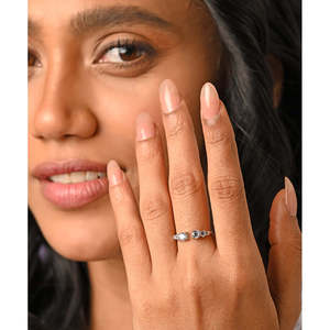 NOVAMART Fine Romantic 925 Sterling Silver Graduation Finger <b>Ring</b> <b>Adjustable</b> Band Zircon Inlay Rhodium Plating Featuring Number - Product Image 4